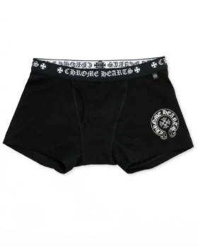 Boxer de algodón negro con jacquard en blanco y negro