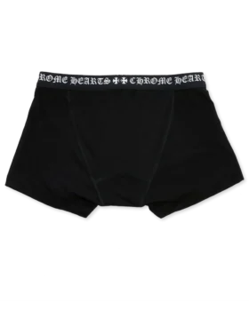 Boxer de algodón negro con jacquard en blanco y negro