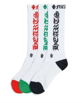 Calcetines Chrome Hearts rojos, verdes y negros Calcetines Chrome Hearts rojos, verdes y negros
