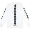 Camisa de manga larga con corazón cromado blanco Camisa de manga larga con corazón cromado blanco