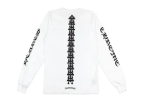 Camisa de manga larga con corazón cromado blanco