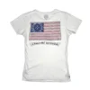 Camiseta Chrome Hearts con estampado de la bandera de EE. UU. en la espalda, en color blanco Camiseta Chrome Hearts con estampado de la bandera de EE. UU. en la espalda, en color blanco