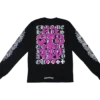 Camiseta de manga larga con diseño de Dagger rosa y tabla optométrica de Chrome Hearts Camiseta de manga larga con diseño de Dagger rosa y tabla optométrica de Chrome Hearts