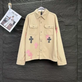 Chaqueta Chrome Hearts con cruces rosas y negras Chaqueta Chrome Hearts con cruces rosas y negras