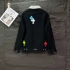Chaqueta de mezclilla Chrome Hearts con cuello blanco y Cross Patches