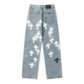 Chrome Style Levis Hearts Cyan Vaqueros