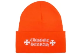Gorro con el logo de Chrome Hearts en naranja de seguridad
