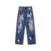 Pantalones de mezclilla con Cross Patch negro y cian de Chrome Hearts Pantalones de mezclilla con Cross Patch negro y cian de Chrome Hearts