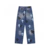 Pantalones de mezclilla con Cross Patch negro y cian de Chrome Hearts Pantalones de mezclilla con Cross Patch negro y cian de Chrome Hearts