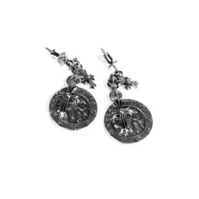 Pendientes medallón de ángel con cruz