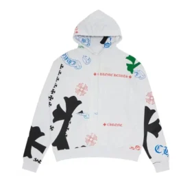 Sudadera con capucha Chrome Hearts Stencil en blanco/multicolor