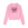 Sudadera con capucha rosa con cremallera para mujer de Chrome Hearts