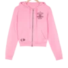 Sudadera con capucha rosa con cremallera para mujer de Chrome Hearts