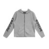 Sudadera con capucha y cremallera Chrome Hearts de cachemira bordada en gris Sudadera con capucha y cremallera Chrome Hearts de cachemira bordada en gris