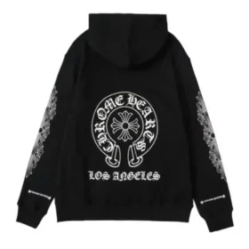 Sudadera con capucha y cremallera Chrome Hearts Los Ángeles, color negro