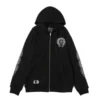 Sudadera con capucha y cremallera Chrome Hearts Los Ángeles, color negro
