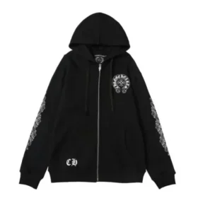 Sudadera con capucha y cremallera Chrome Hearts Los Ángeles, color negro