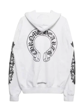 Sudadera con capucha y cremallera con estampado floral blanco y Horseshoe Sudadera con capucha y cremallera con estampado floral blanco y Horseshoe