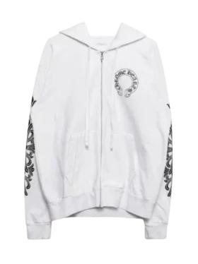 Sudadera con capucha y cremallera con estampado floral blanco y Horseshoe Sudadera con capucha y cremallera con estampado floral blanco y Horseshoe