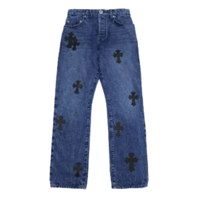 Vaqueros con parches de cuero con Cross Patch