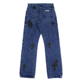 Vaqueros con parches de cuero con Cross Patch