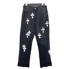 Vaqueros de cuero con costuras en forma de cruz de Chrome Hearts Vaqueros de cuero con costuras en forma de cruz de Chrome Hearts