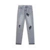 Vaqueros de cuero con cruz pintada a mano de Chrome Hearts