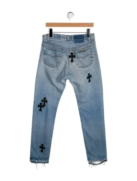 Vaqueros de mezclilla ajustados de Chrome Hearts
