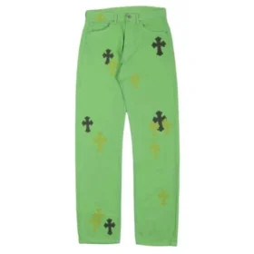 Vaqueros de mezclilla Chrome Hearts en verde limo