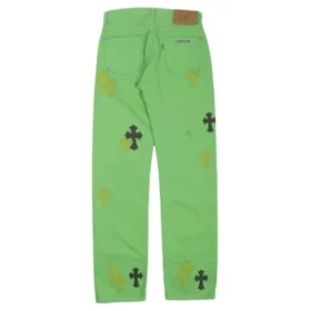 Vaqueros de mezclilla Chrome Hearts en verde limo