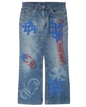 Vaqueros de mezclilla Chrome Hearts Levi’s con Cross Patch en plantilla
