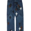 Vaqueros Fleur Knee Cross Patch de Chrome Hearts Vaqueros Fleur Knee Cross Patch de Chrome Hearts