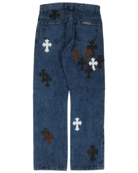 Vaqueros Fleur Knee Cross Patch de Chrome Hearts